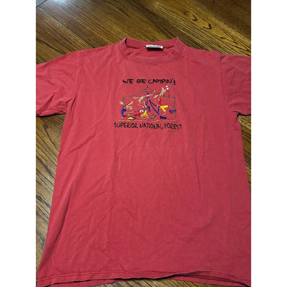 Vintage Time Square Sportswear We Be Campin Superior National Forest T-Shirt L
